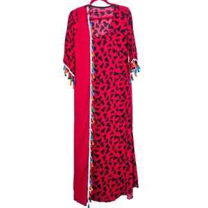 Handmade Vintage Dress Sz M Dark Fairy Feminine Heart Goddess Boho Witchy Red